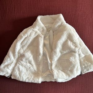 BHLDN White Faux Fur Wedding Capelet - White Fur Shrug - Winter Wedding Jacket